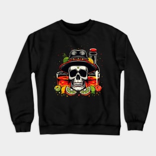 Skull with Tequila and Lemons Crewneck Sweatshirt